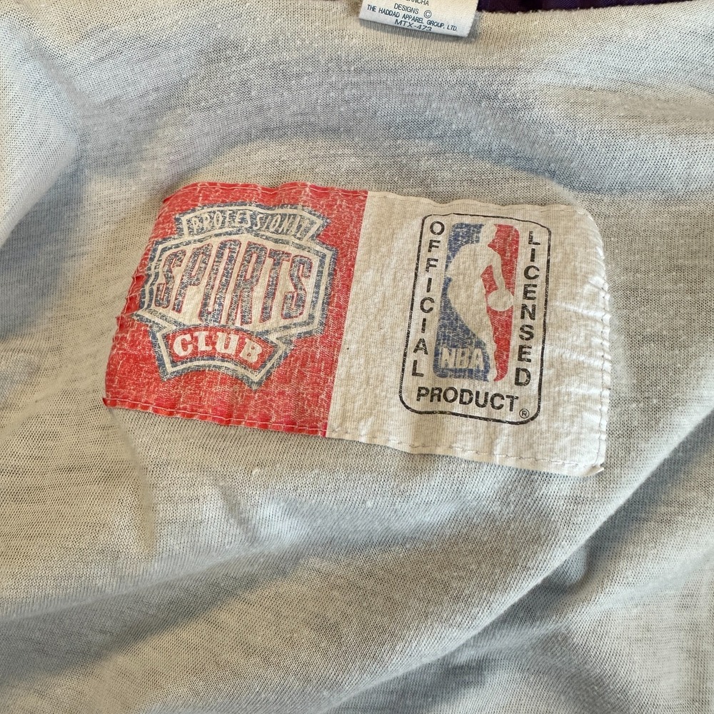 Vintage 90s Phoenix Suns NBA Windbreaker Jacket Purple Orange Youth Kids Small 8 - Picture 14 of 16
